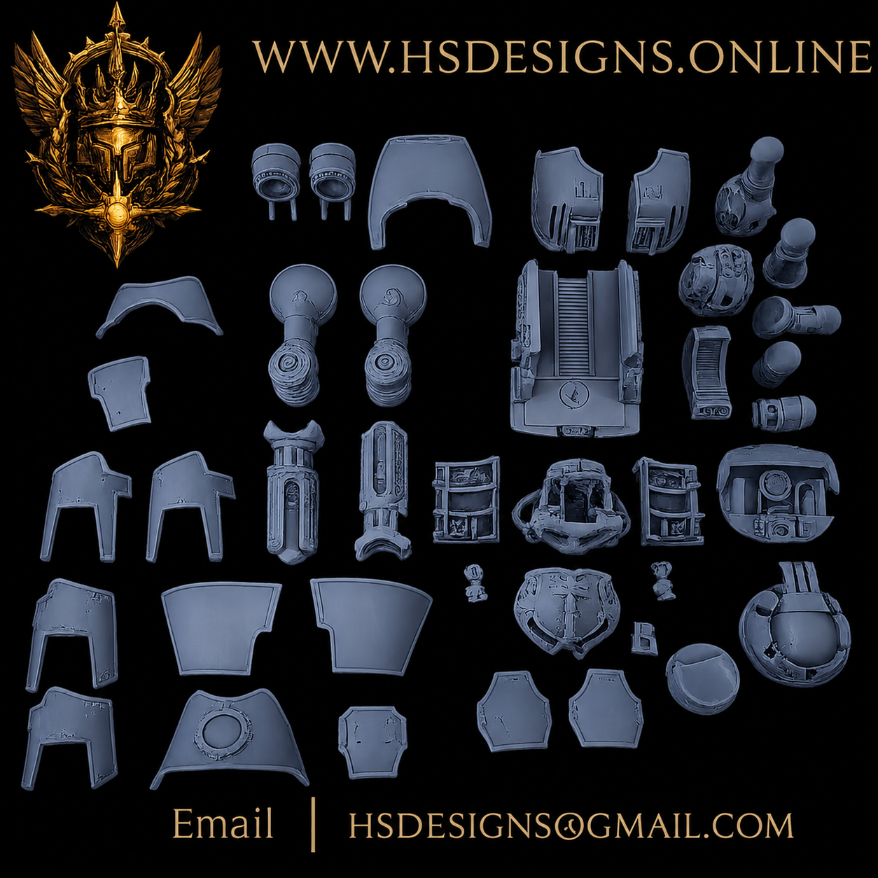 Grimdark Giant Reaper Mech Warrior Lord – Resin Kit